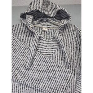 Retro Fit Mexican Baja Woven Hoodie Mens Large Pullover Striped Pocket